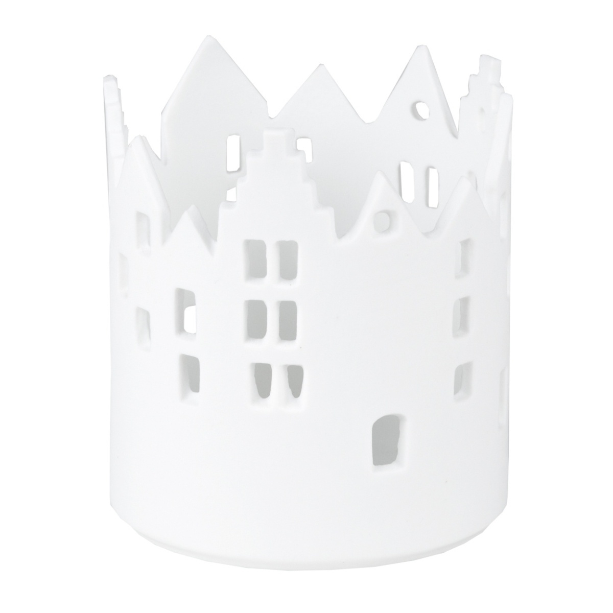 Svícny - Svícen porcelánový s domky 8cm