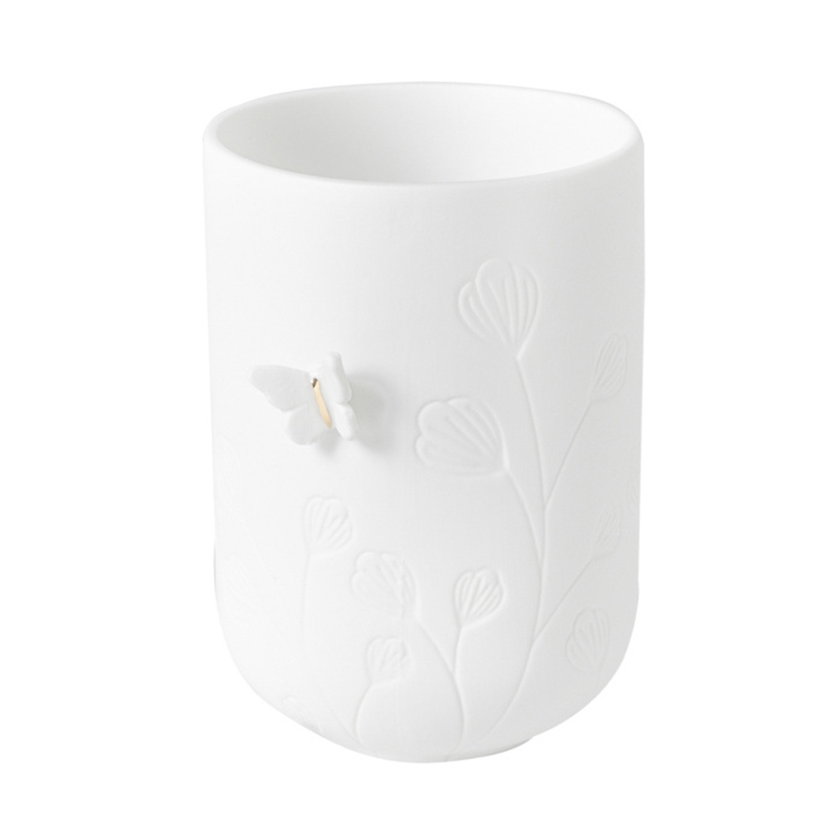 Svícny - Svícen porcelánový s motýlem 7cm