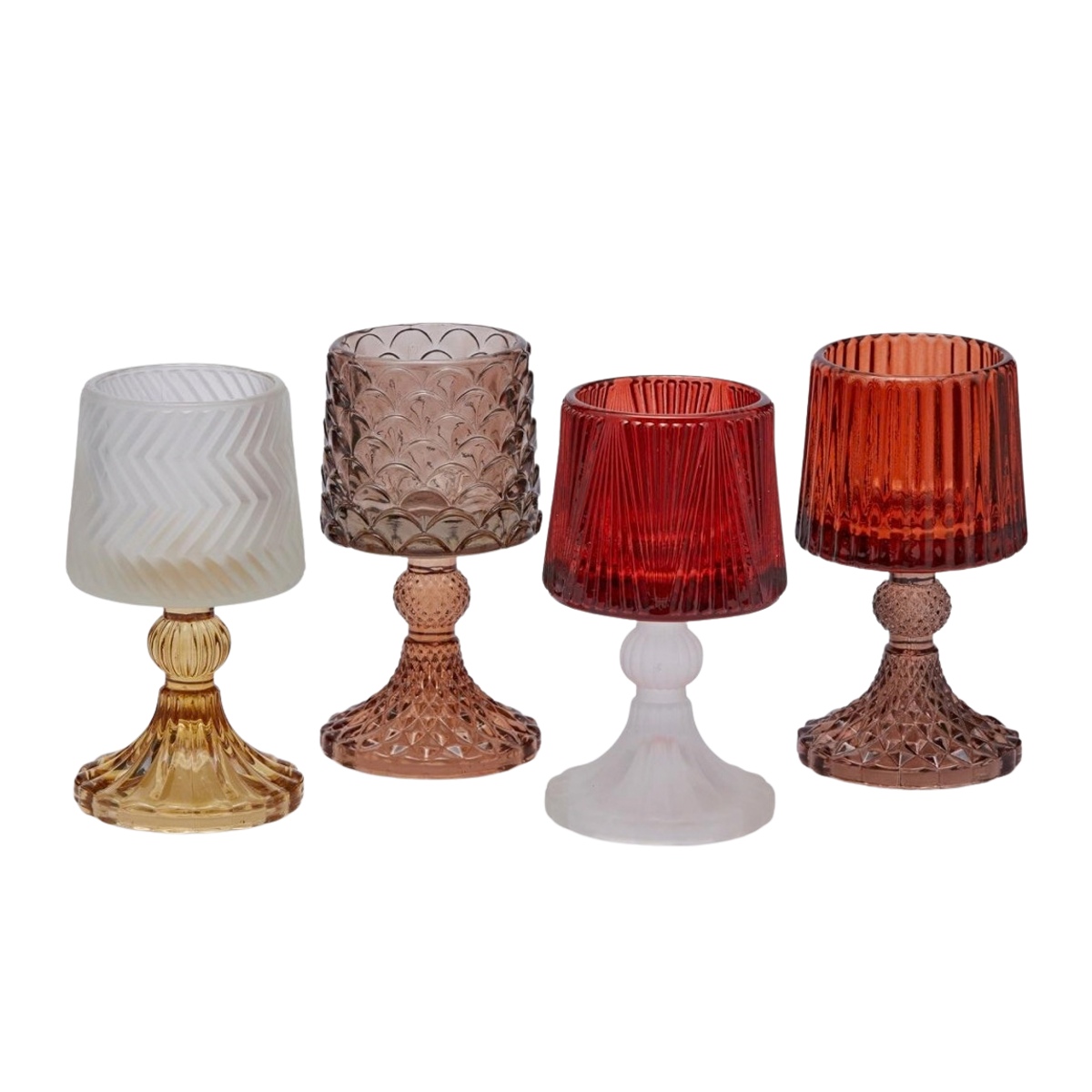 Svícny - Svícen skleněná lampa na čajovku mix 15cm