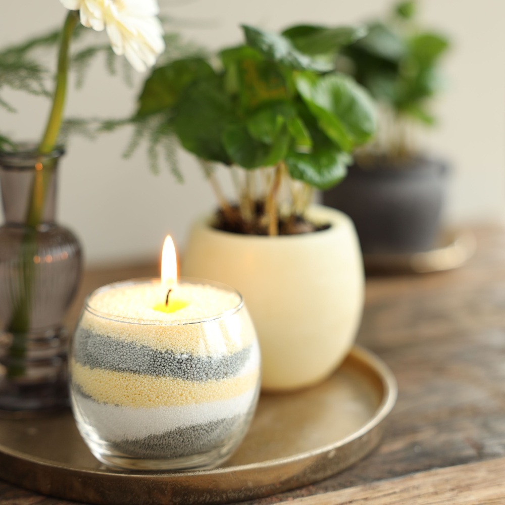 Svícen skleněný kulatý čirý 8cm-0