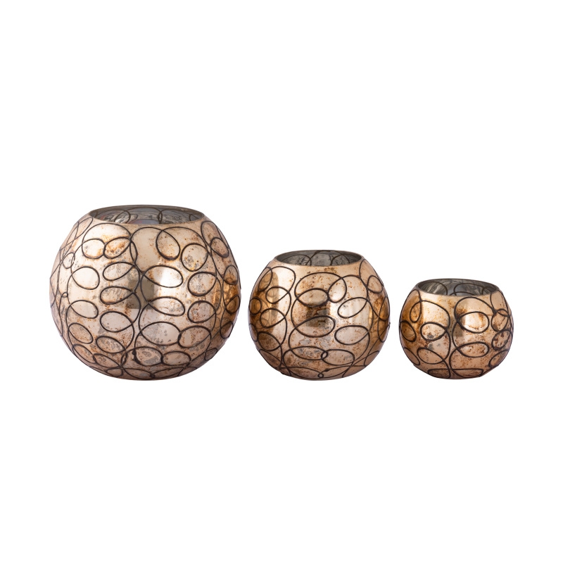 Design pro Váš domov - Svícen skleněný na čajovku RANDALL spirály 13cm