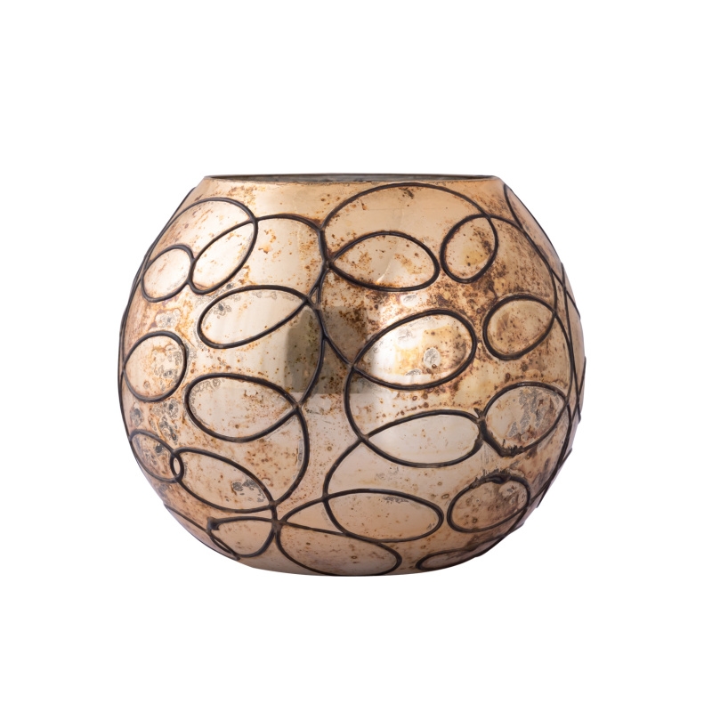 Svícen skleněný na čajovku RANDALL spirály 13cm-0