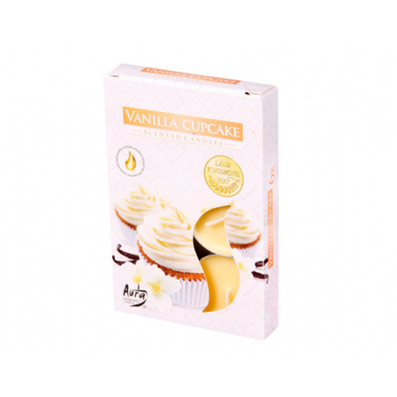 Čajové svíčky - Svíčka čajová vonná 6ks Vanilla Cupcake