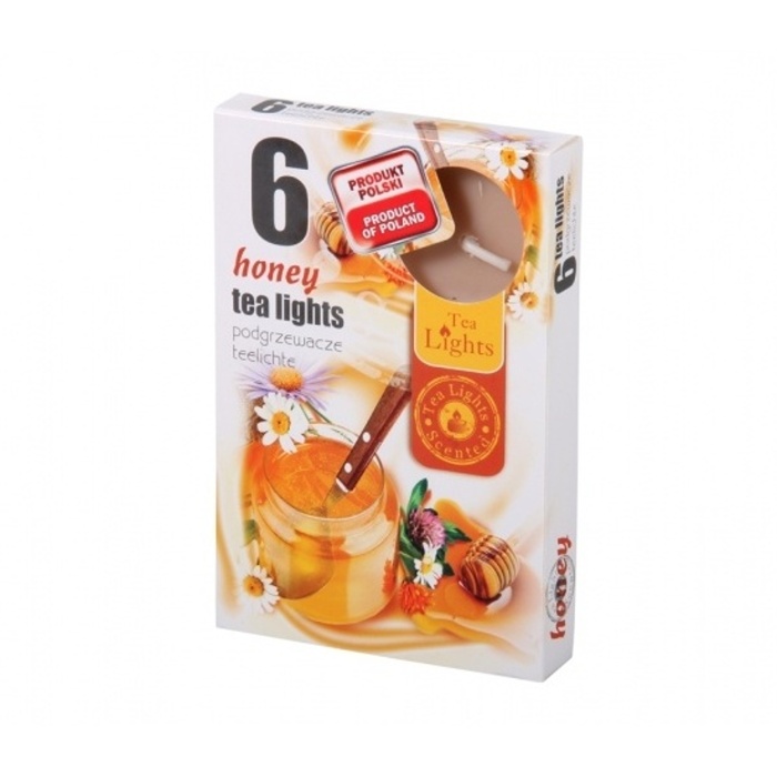Čajové svíčky - Svíčka čajová vonná Honey 6ks