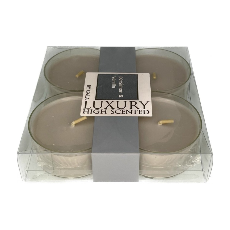 Čajové svíčky - Svíčka čajová vonná Persimon & Vanilla 4ks