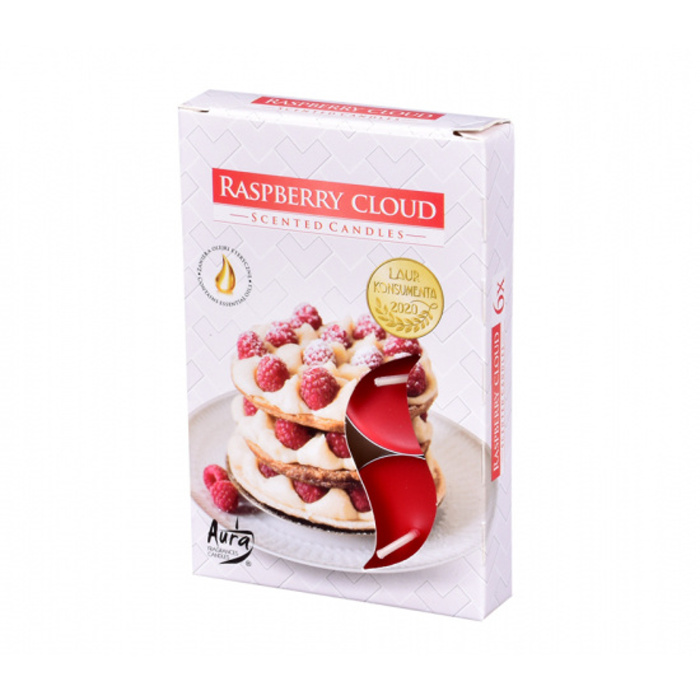 Čajové svíčky - Svíčka čajová vonná Raspberry Cloud 6ks