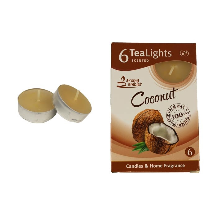 Čajové svíčky - Svíčka čajová vonná Tea Lights 6ks Coconut