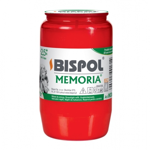 Hřbitovní svíčky - Svíčka hřb.náplň olejová Memoria červená 10cm