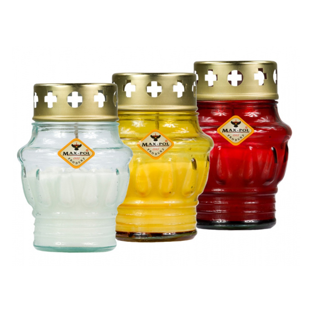 Hřbitovní svíčky - Svíčka hřbitovní LAMPA skleněná s pruhy mix 60g