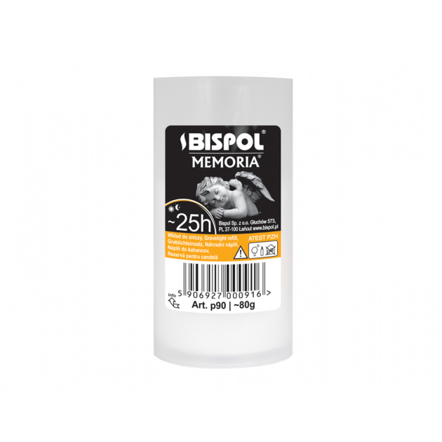 Hřbitovní svíčky - Svíčka hřbitovní náplň Memoria bílá 25hod.