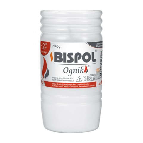 Hřbitovní svíčky - Svíčka hřbitovní náplň Ognik bílá 11cm