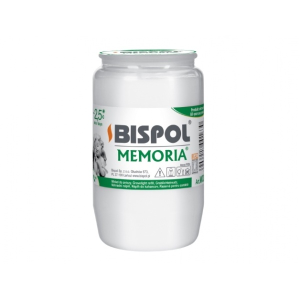 Hřbitovní svíčky - Svíčka hřbitovní náplň olejová Memoria bílá 160g