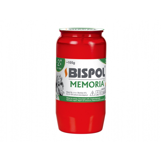 Hřbitovní svíčky - Svíčka hřbitovní náplň olejová Memoria červená 48hod.