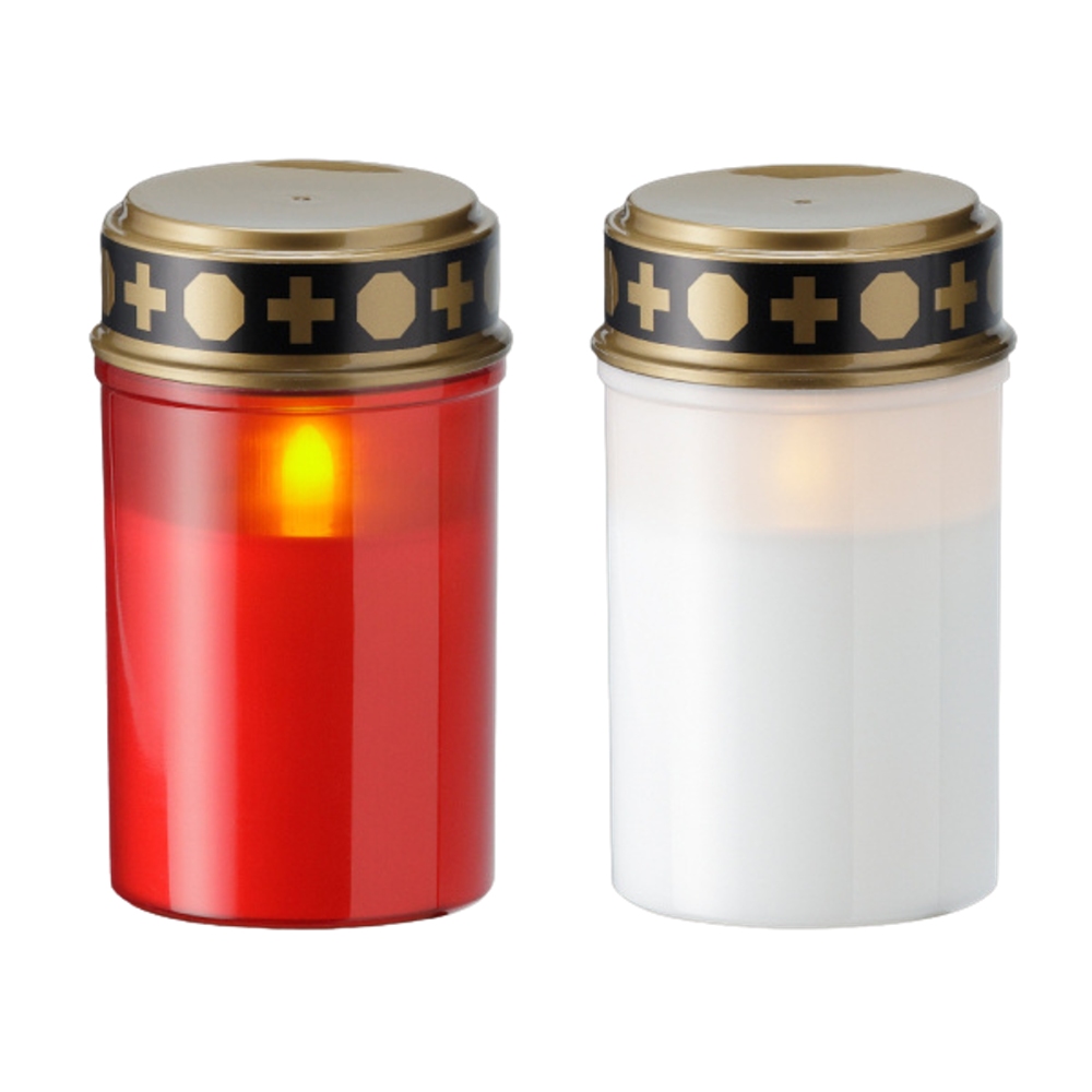 Hřbitovní svíčky - Svíčka hřbitovní s víčkem LED baterie mix 13cm