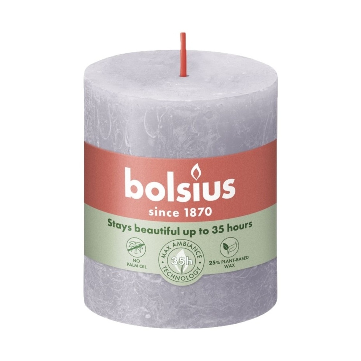 Svíčky Bolsius - Svíčka válcová Bolsius RUSTIC SHINE sv.fialová 8cm