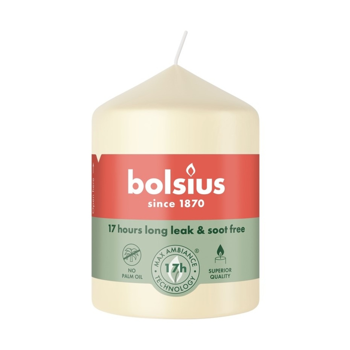 Svíčky Bolsius - Svíčka válcová BOLSIUS sl.kost 8cm