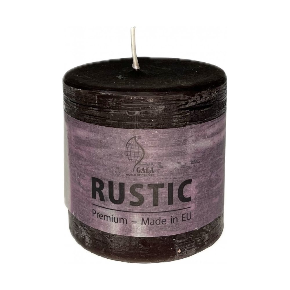 Klasické svíčky - Svíčka válcová RUSTIC hnědá 8cm