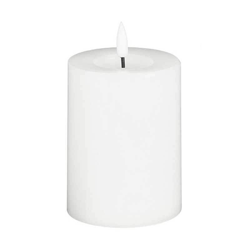 Elektrické svíčky - Svíčka válcová s 1LED, t.bílá s časovačem na baterie bílá 10cm