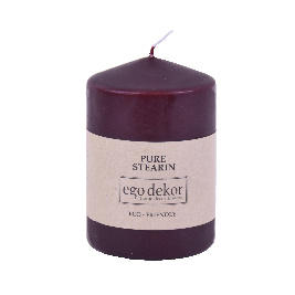 Klasické svíčky - Svíčka válec ED ECO TOP stearin bordó 10cm