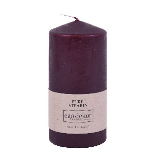 Klasické svíčky - Svíčka válec ED ECO TOP stearin bordó 14cm