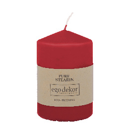 Klasické svíčky - Svíčka válec ED ECO TOP stearin červená 10cm