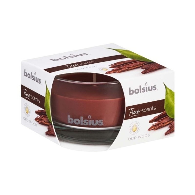 Svíčky Bolsius ve skle - Svíčka vonná sklo BOLSIUS Dřevo 9cm