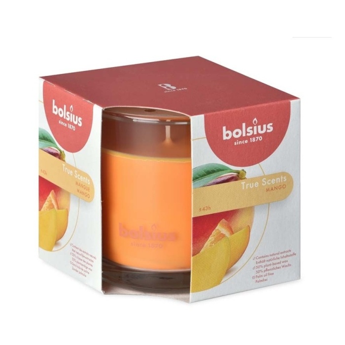 Svíčky Bolsius ve skle - Svíčka vonná sklo BOLSIUS Mango 9,5cm