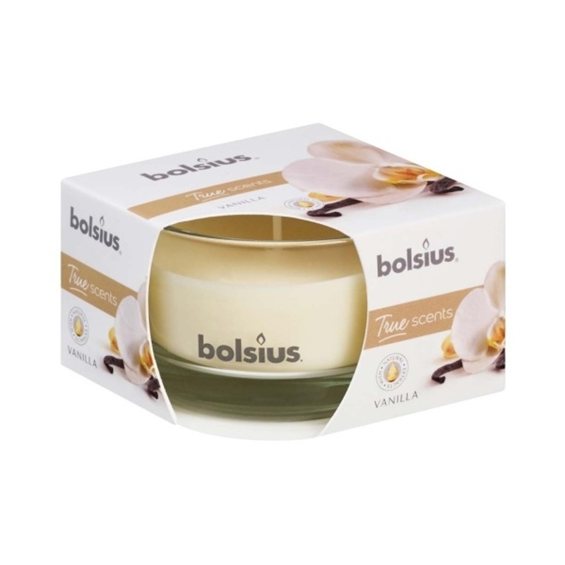 Svíčky Bolsius ve skle - Svíčka vonná sklo BOLSIUS Vanilka 8cm