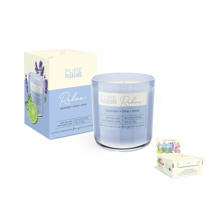 Svíčky vonné ve skle a jiném - Svíčka vonná sklo Pure Pleasure Relax 150g