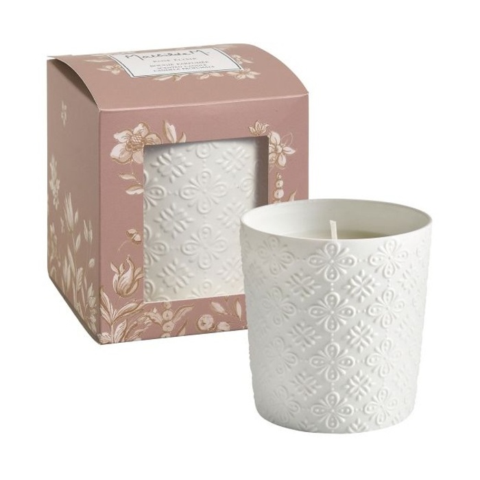 Svíčky vonné ve skle a jiném - Svíčka vonná v porcelánu ROSE ÉLIXIR 8cm