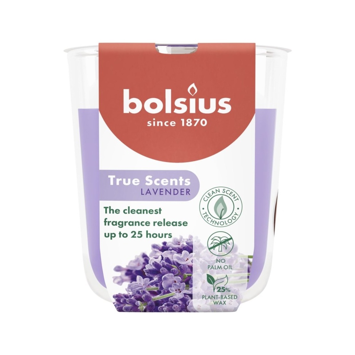Svíčky Bolsius ve skle - Svíčka vonná ve skle BOLSIUS True Scents Lavender 8cm