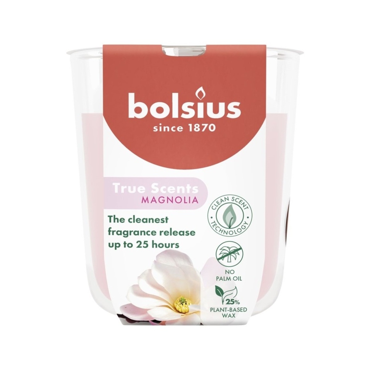 Svíčky Bolsius ve skle - Svíčka vonná ve skle BOLSIUS True Scents Magnolia 8cm
