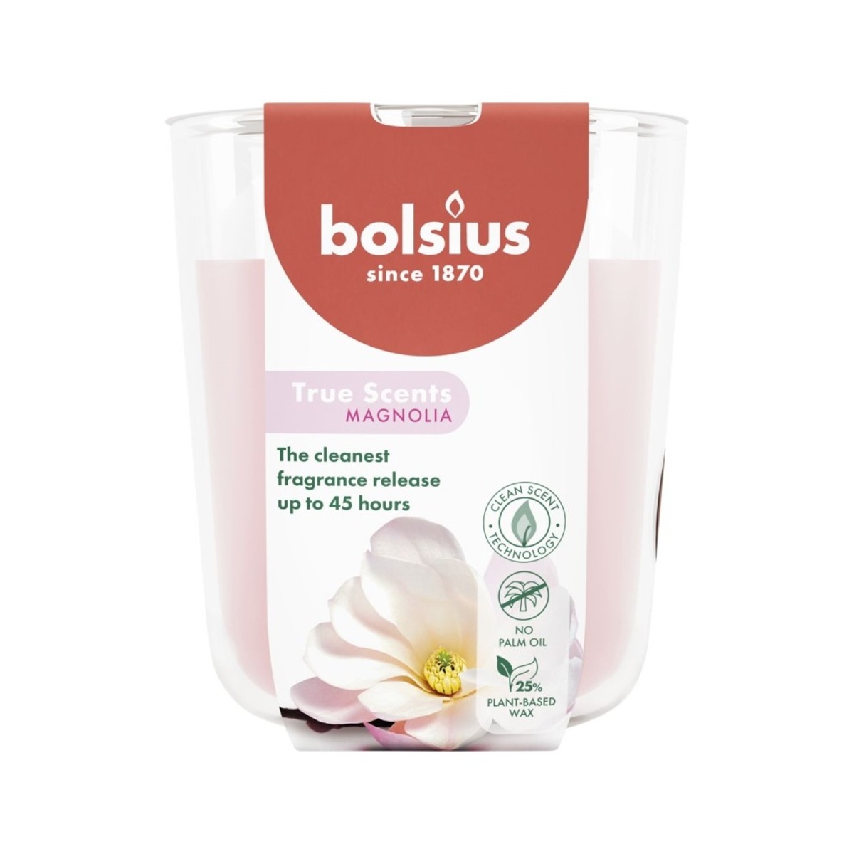 Svíčky Bolsius ve skle - Svíčka vonná ve skle BOLSIUS True Scents Magnolia 9,7cm