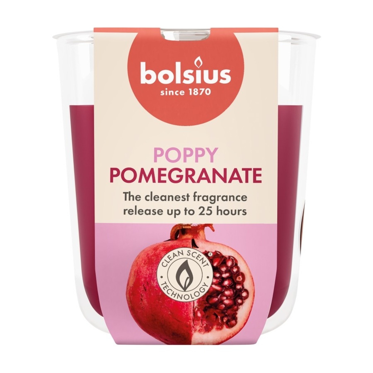 Svíčky Bolsius ve skle - Svíčka vonná ve skle BOLSIUS True Scents Pomegranate 8cm