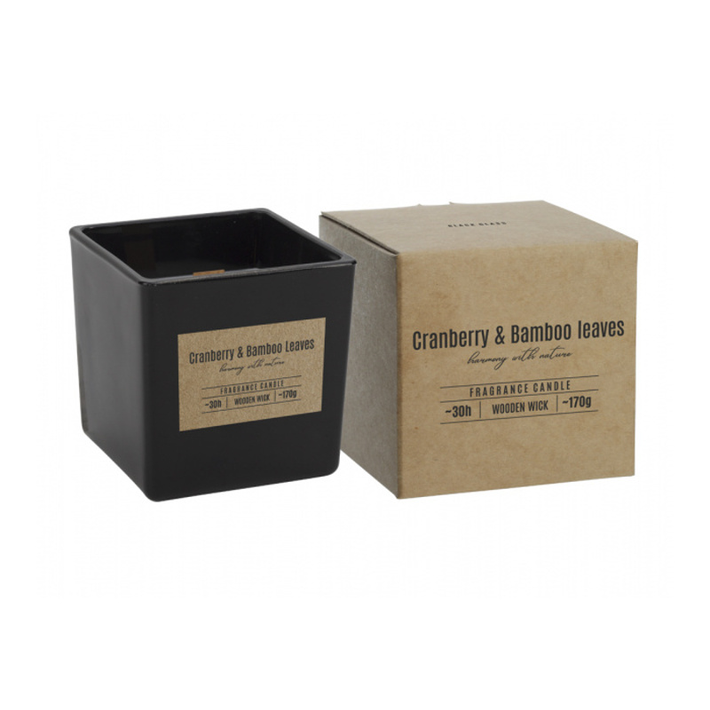 Svíčky vonné ve skle a jiném - Svíčka vonná ve skle Cranberry & Bamboo Leaves 8cm