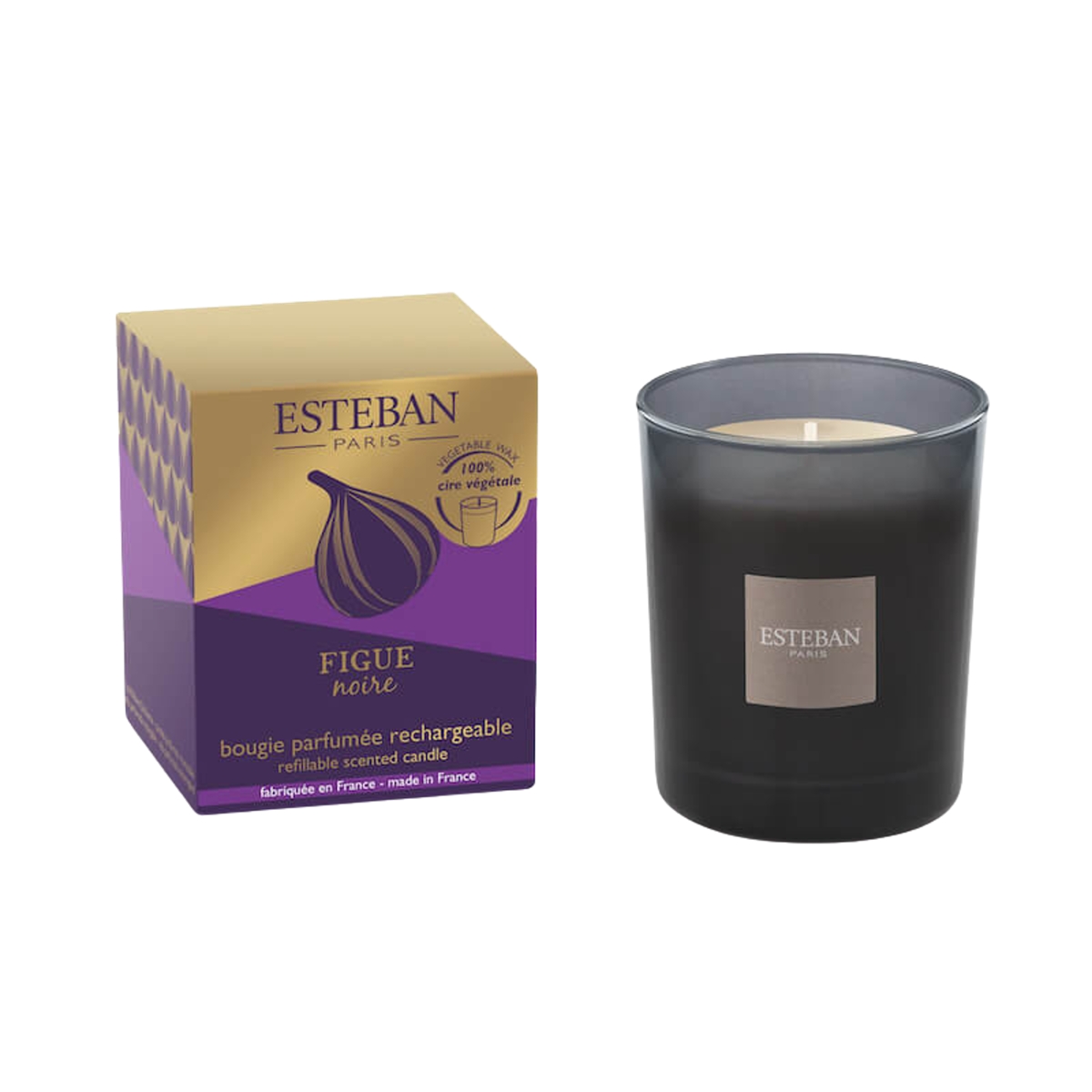 Svíčky vonné ve skle a jiném - Svíčka vonná ve skle ESTEBAN CLASSIC Figue Noire 180g