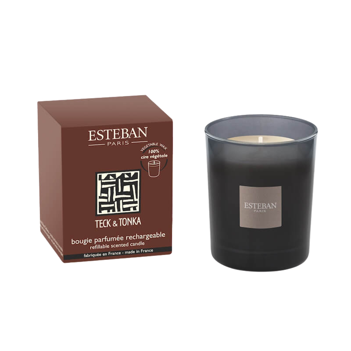 Svíčky vonné ve skle a jiném - Svíčka vonná ve skle ESTEBAN CLASSIC Teck & Tonka 180g