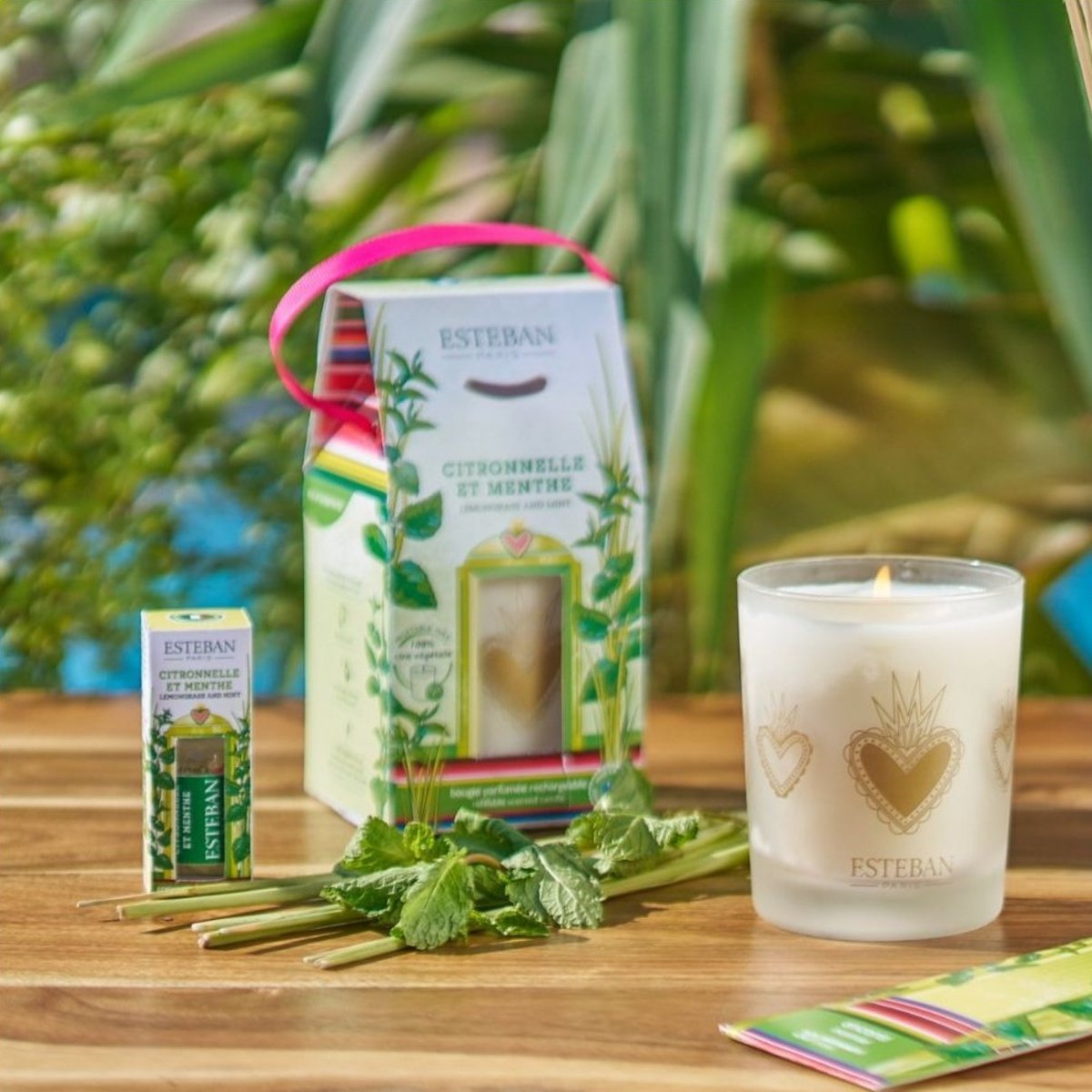 Svíčka vonná ve skle ESTEBAN NATURE Lemongrass & Mint 180g-0