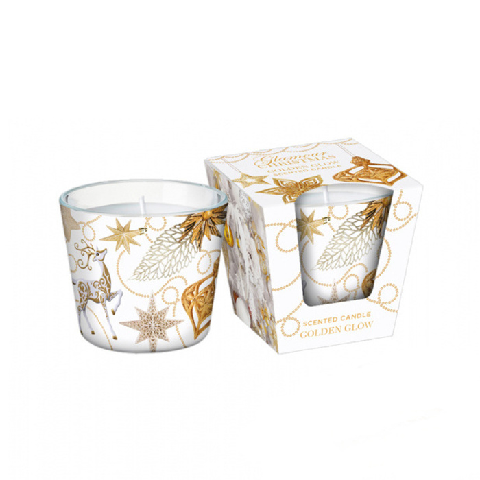 Svíčky vonné ve skle a jiném - Svíčka vonná ve skle GL.CHRISTMAS Golden Glow 115g