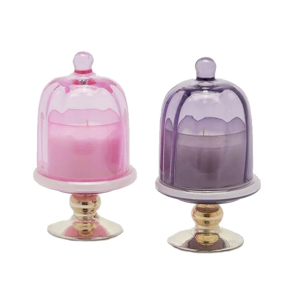 Svíčky vonné ve skle a jiném - Svíčka vonná ve skle na noze s poklopem Nordic Wood 16cm