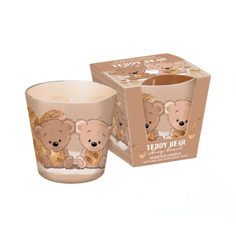 Svíčky vonné ve skle a jiném - Svíčka vonná ve skle Teddy Bear 9cm