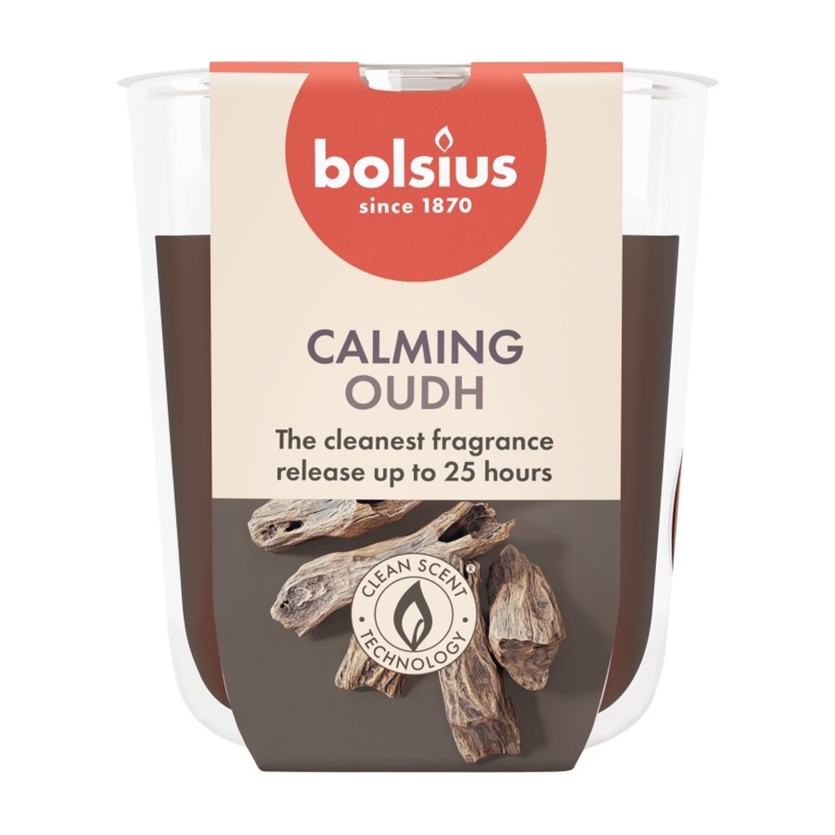 Svíčky Bolsius ve skle - Svíčka vonná ve skle TRUE SCENTS BOLSIUS Oud Wood 8cm