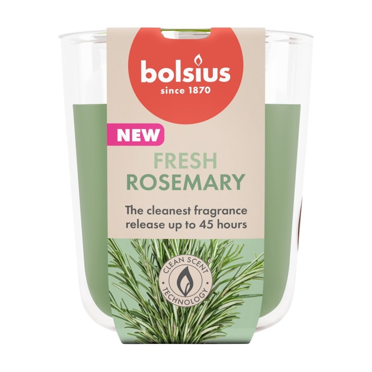Svíčky Bolsius ve skle - Svíčka vonná ve skle TRUE SCENTS BOLSIUS Rosemary 9,7cm