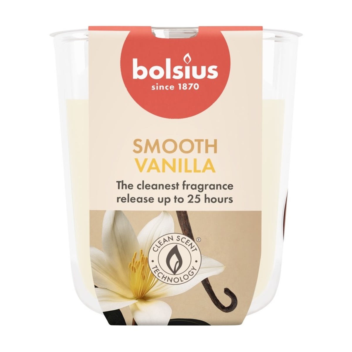 Svíčky Bolsius ve skle - Svíčka vonná ve skle TRUE SCENTS BOLSIUS Vanilla 8cm