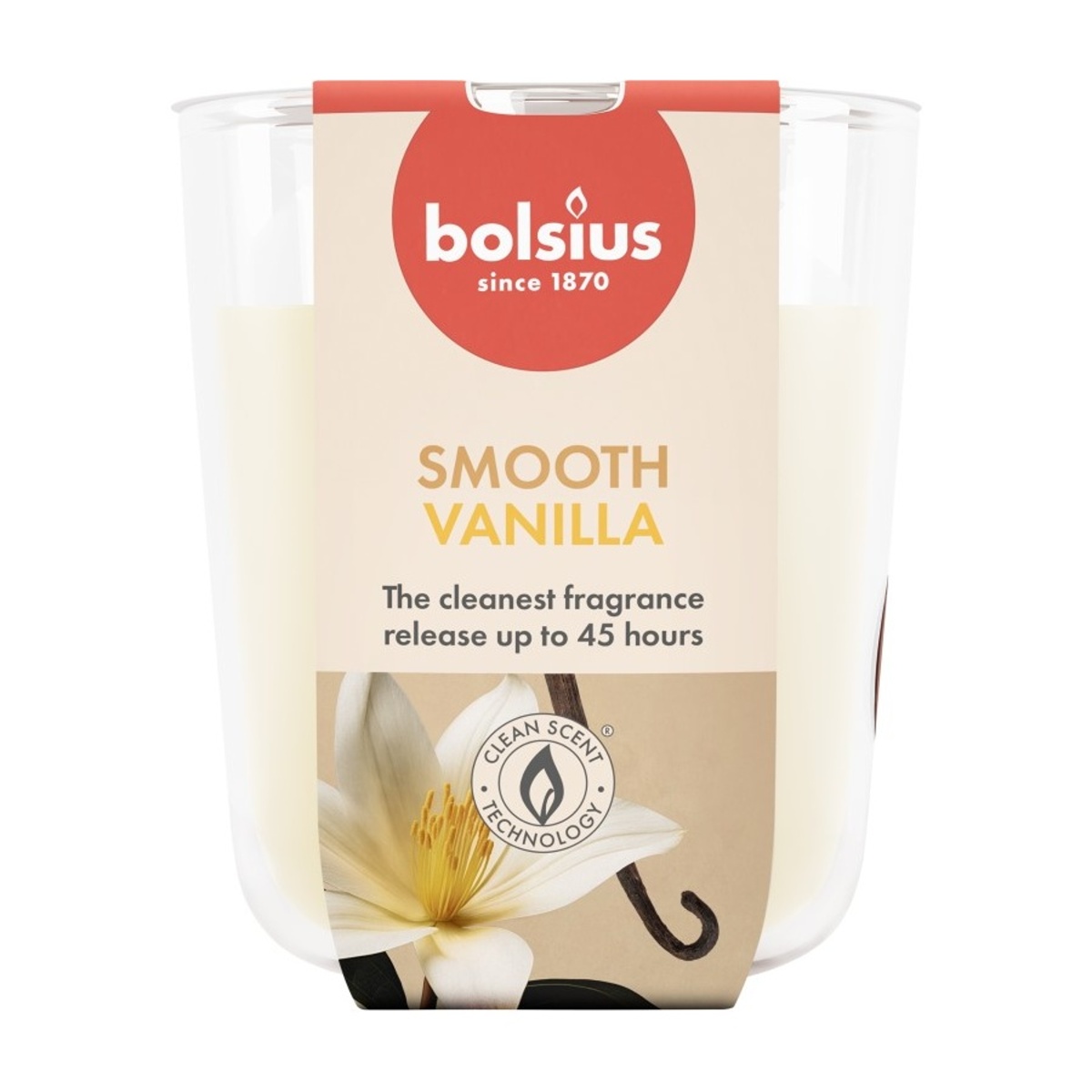 Svíčky Bolsius ve skle - Svíčka vonná ve skle TRUE SCENTS BOLSIUS Vanilla 9,7cm