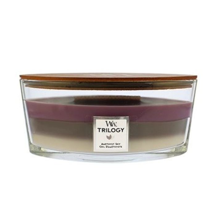 Svíčky WoodWick oválné - Svíčka WoodWick Trilogy oválná Amethyst Sky 453g