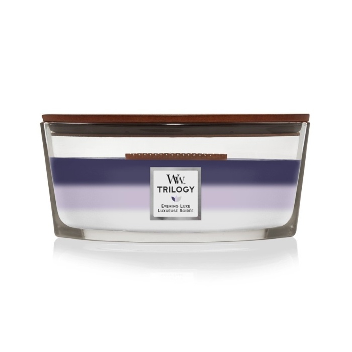Svíčky WoodWick oválné - Svíčka WoodWick Trilogy oválná Evening Luxe 453g