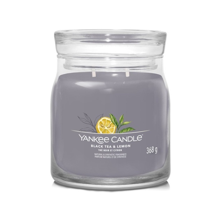 Dekorace - Svíčka YANKEE CANDLE Signature 368g Black Tea & Lemon