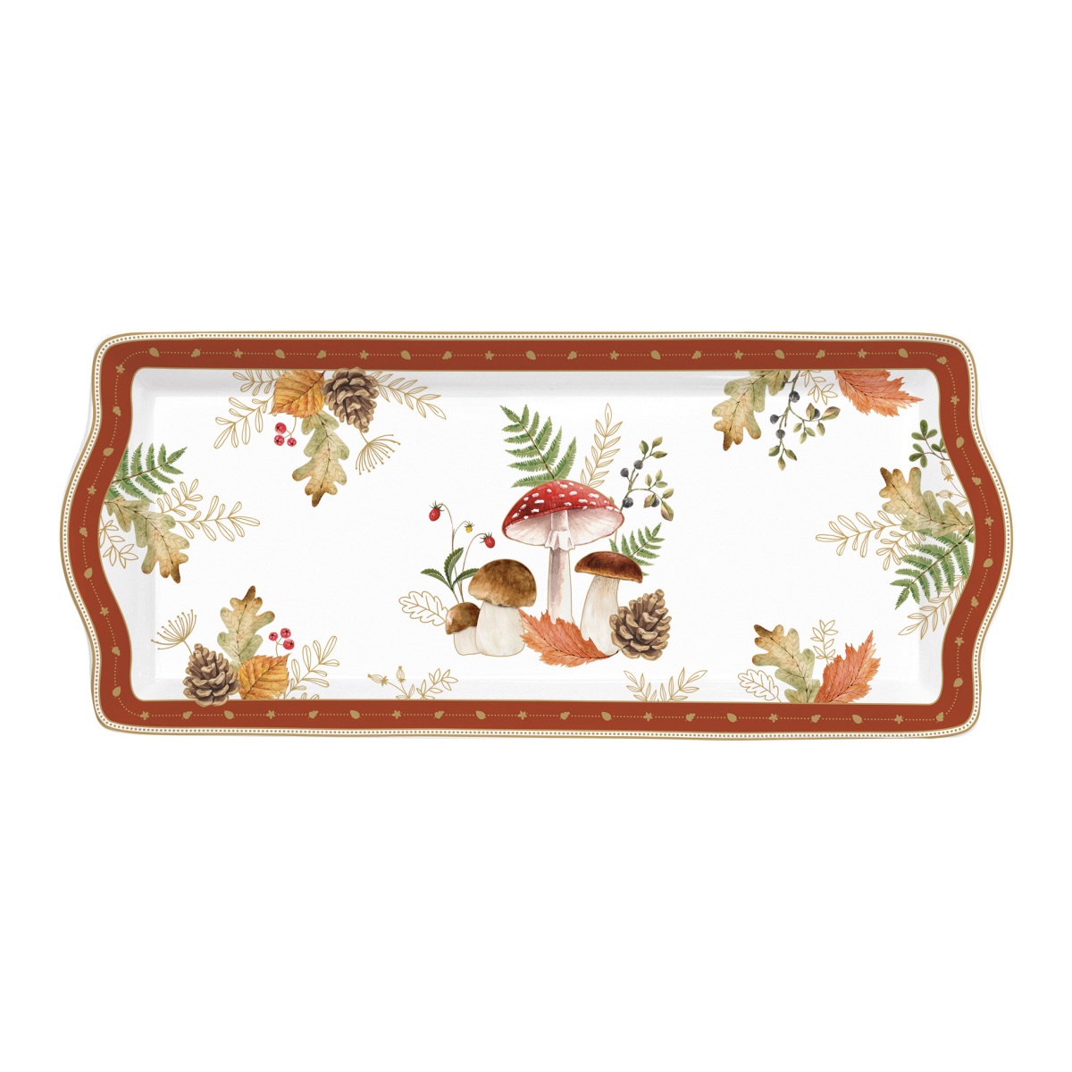 Tácy a podnosy - Tác hranatý porcelánový AUTUMN BREEZE 35x15cm