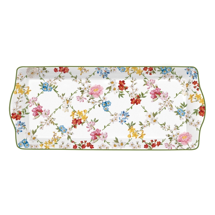 Tácy a podnosy - Tác hranatý porcelánový GARDEN DREAMS 35x15xm